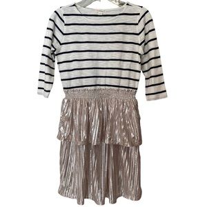 Crewcuts girls dress size 10 striped and iridescent flutter skirt